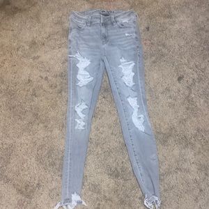 American Eagle Grey Ripped Jeans